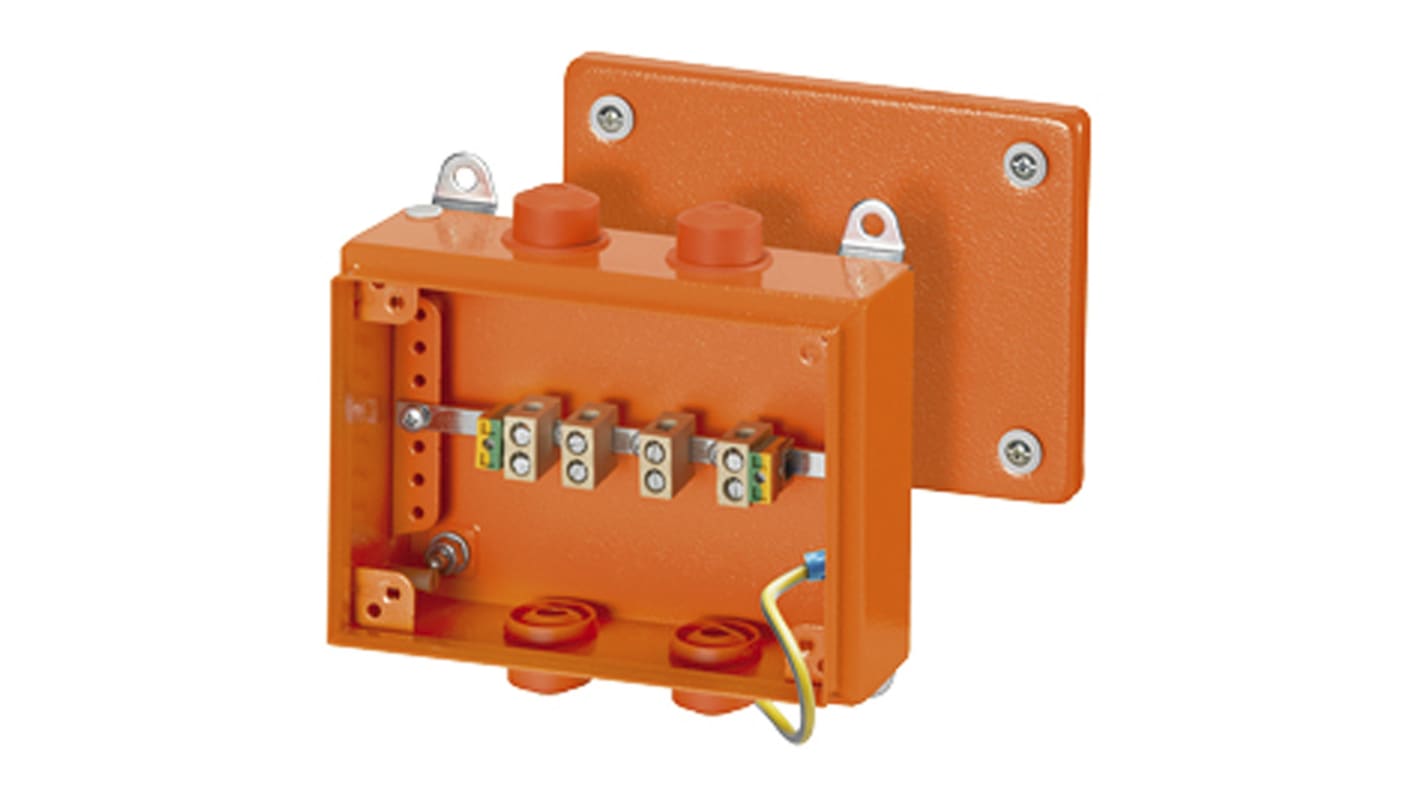 HENSEL Orange Steel Junction Box, IP66, 5 Terminals, 150 x 89 x 200mm