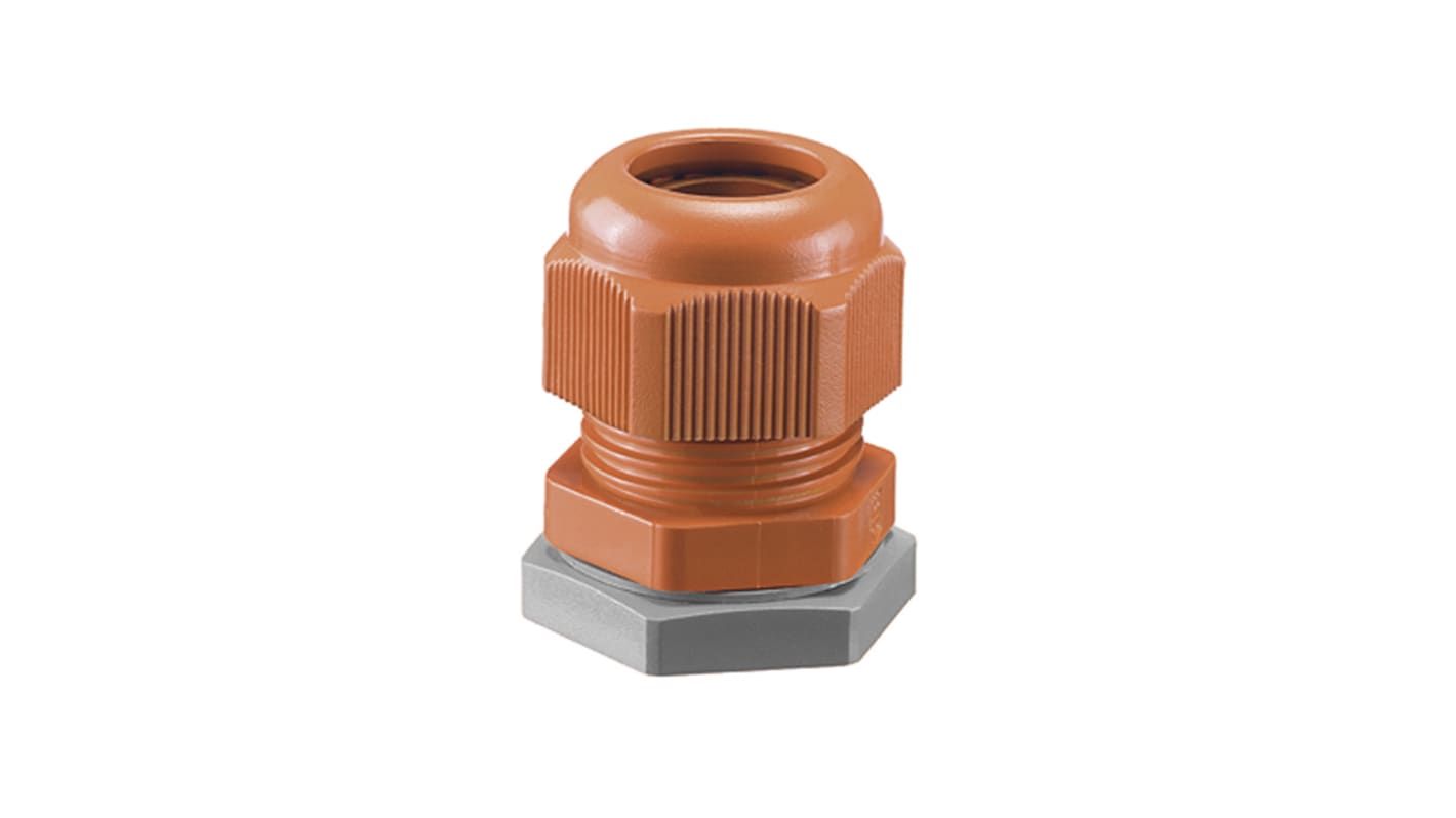 HENSEL Orange Polyamide Cable Gland, M25 Thread, 11mm Min, 17mm Max, IP66