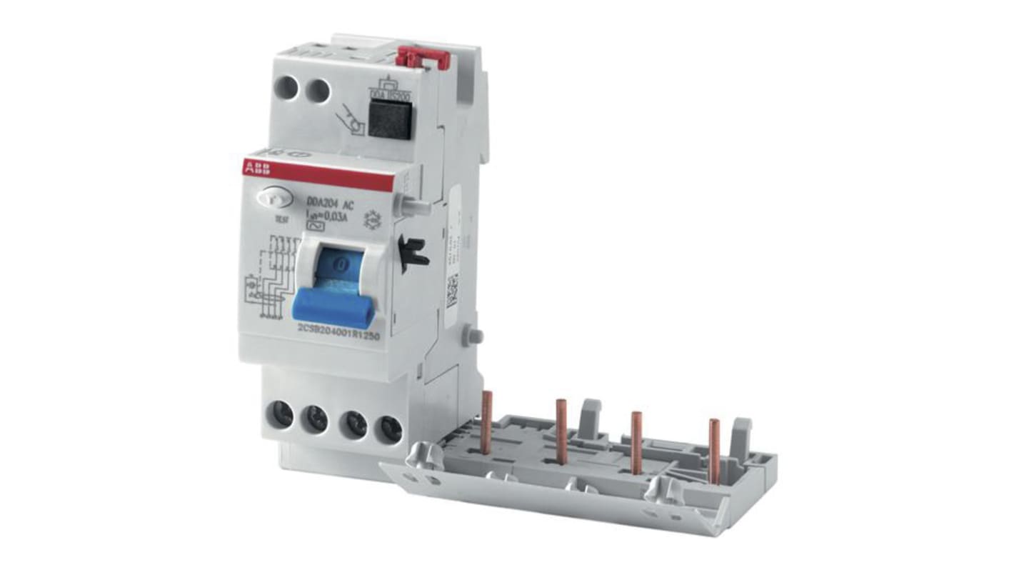 452043 | ABB DDA200 RCD, 25A, 4 Pole, 300mA, Type AC | RS
