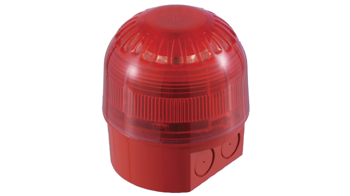 Indicator luminoso y acústico LED Klaxon, 17 → 60 V dc, Rojo, 106dB @ 1m, IP65