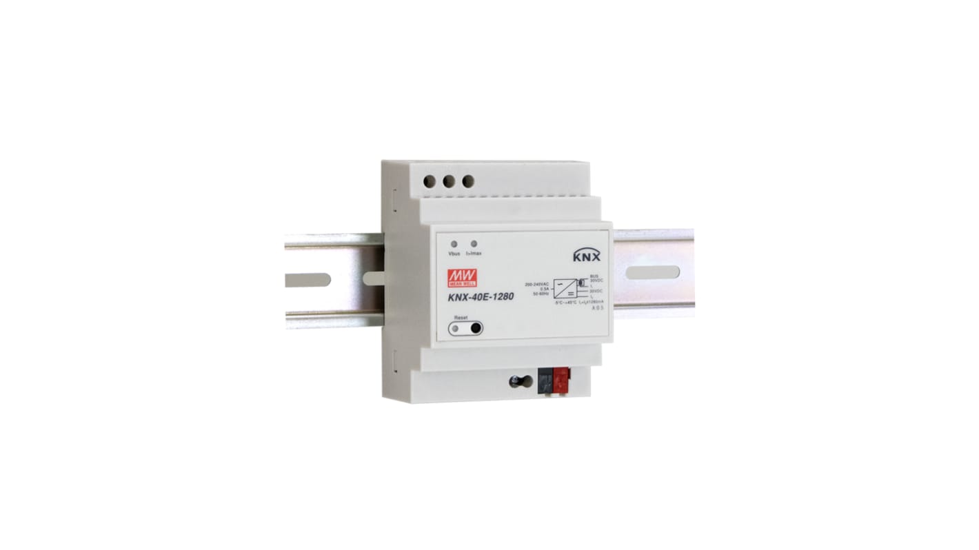 MEAN WELL KNX-40E Switch Mode DIN Rail Power Supply, 180 → 264V ac ac, dc Input, 30V dc dc Output, 1.28A Output,