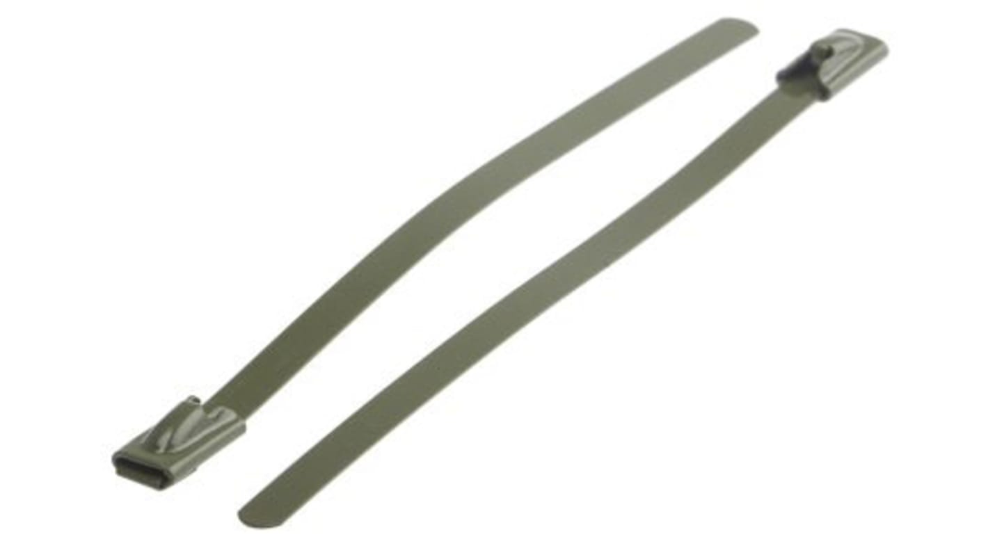 RS PRO Cable Tie, Ball Lock, 360mm x 4.6 mm, Green 316 Stainless Steel