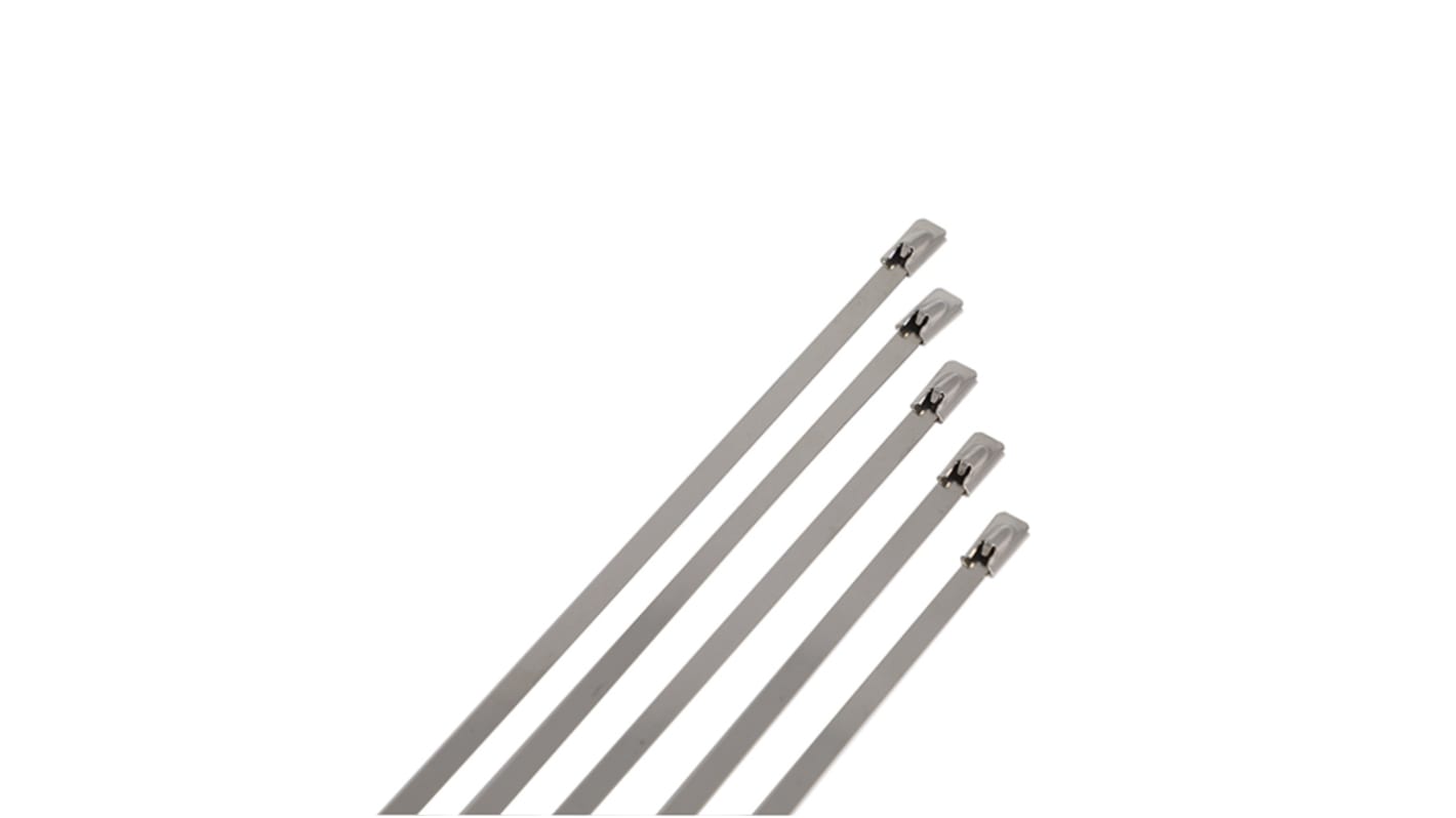 RS PRO Cable Tie, Ball Lock, 150mm x 4.6 mm 316 Stainless Steel