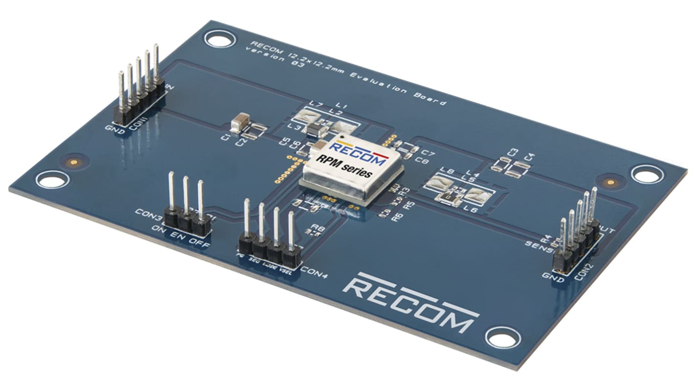 Recom Evaluation Board, for use with RPM-1.0 Buck Regulator Modules, RPM-1.0 Series