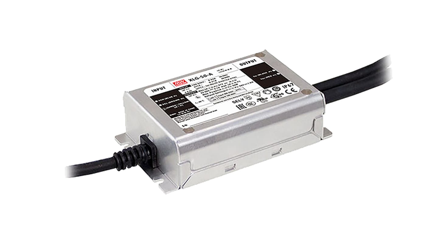 Driver LED corriente constante MEAN WELL XLG-50 de salidas, IN: 142 → 431 V dc, 90 → 305 V ac, OUT: 22