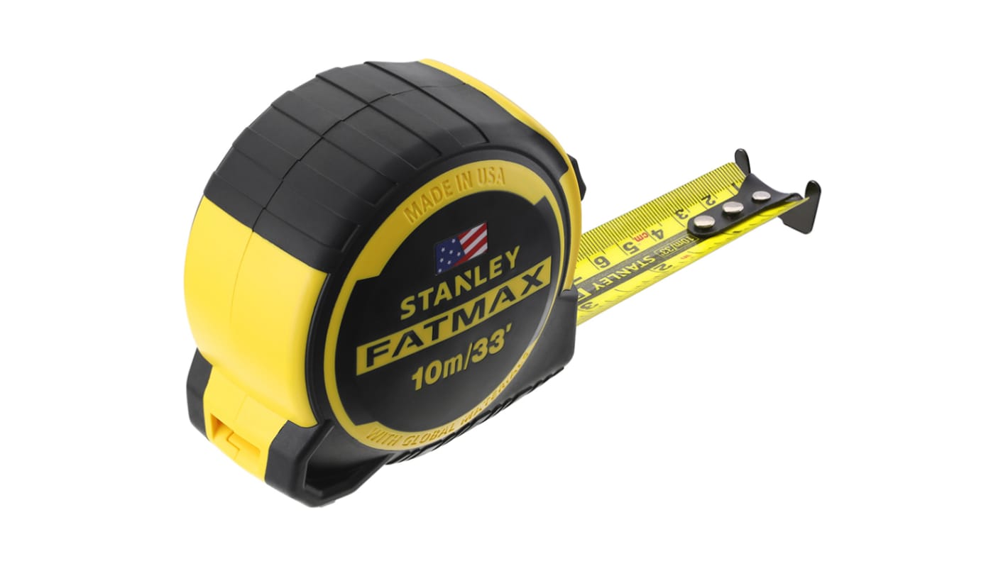 Cinta métrica Stanley FMHT0, calibrado RS, de 10m, anchura 32 mm con sistemas imperial y métrico
