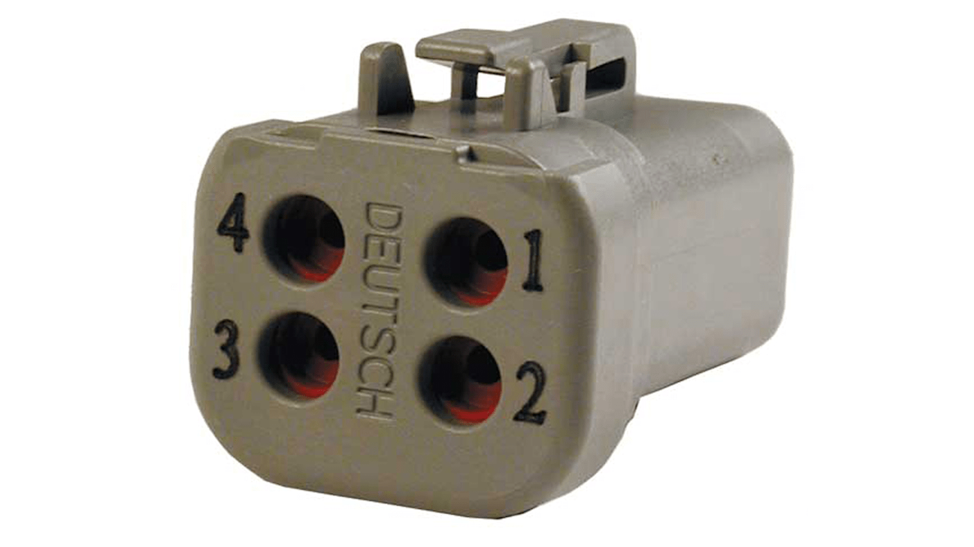 Deutsch DTP  Automotive, Kfz-Steckverbinder, Steckergehäuse, Stecker, 4-polig, Grau / 2-reihig