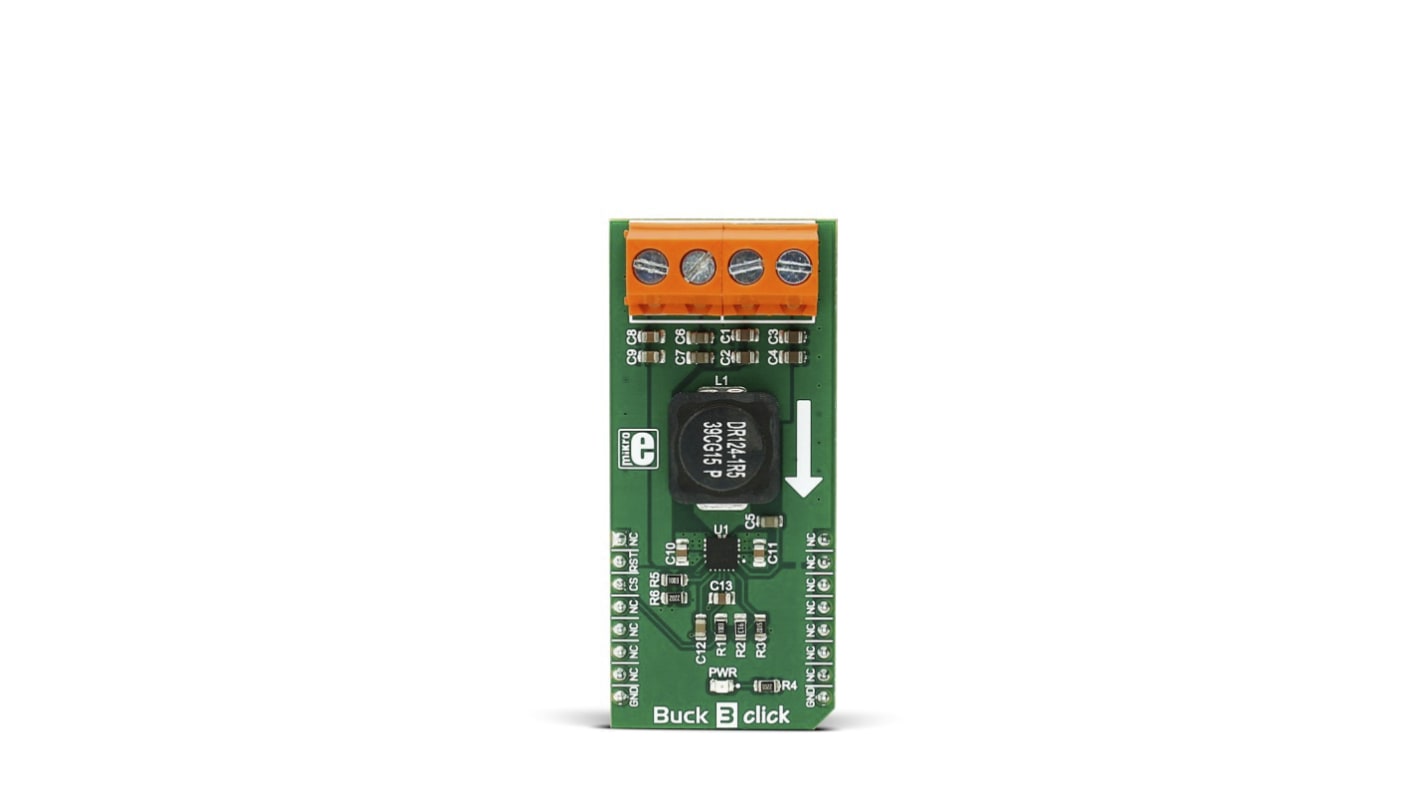 Development Kit Buck 3 Click for use with Data Storage Devices, Low Power Ics, Routers, Servers, Step Down Applications