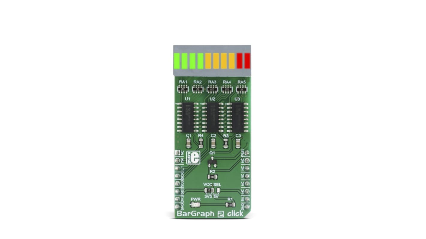 Kit de desarrollo, BarGraph 2 Click para usar con Building Vu-Meters, Gauges and Signal Indicators