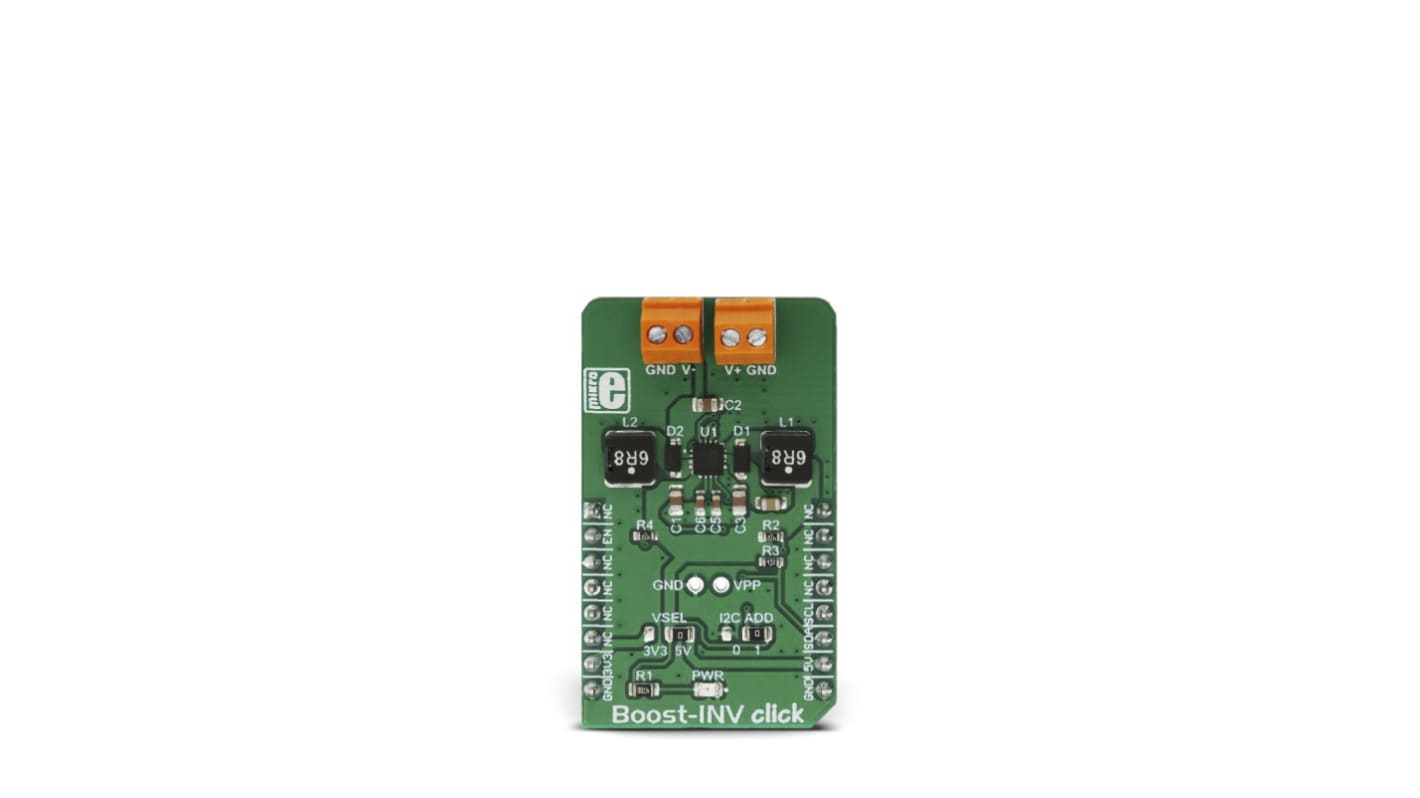 MikroElektronika DC/DC-Spannungswandler, für LCD- und OLED-Displays, Low-Power-Audioanwendungen, sehr kompaktes,