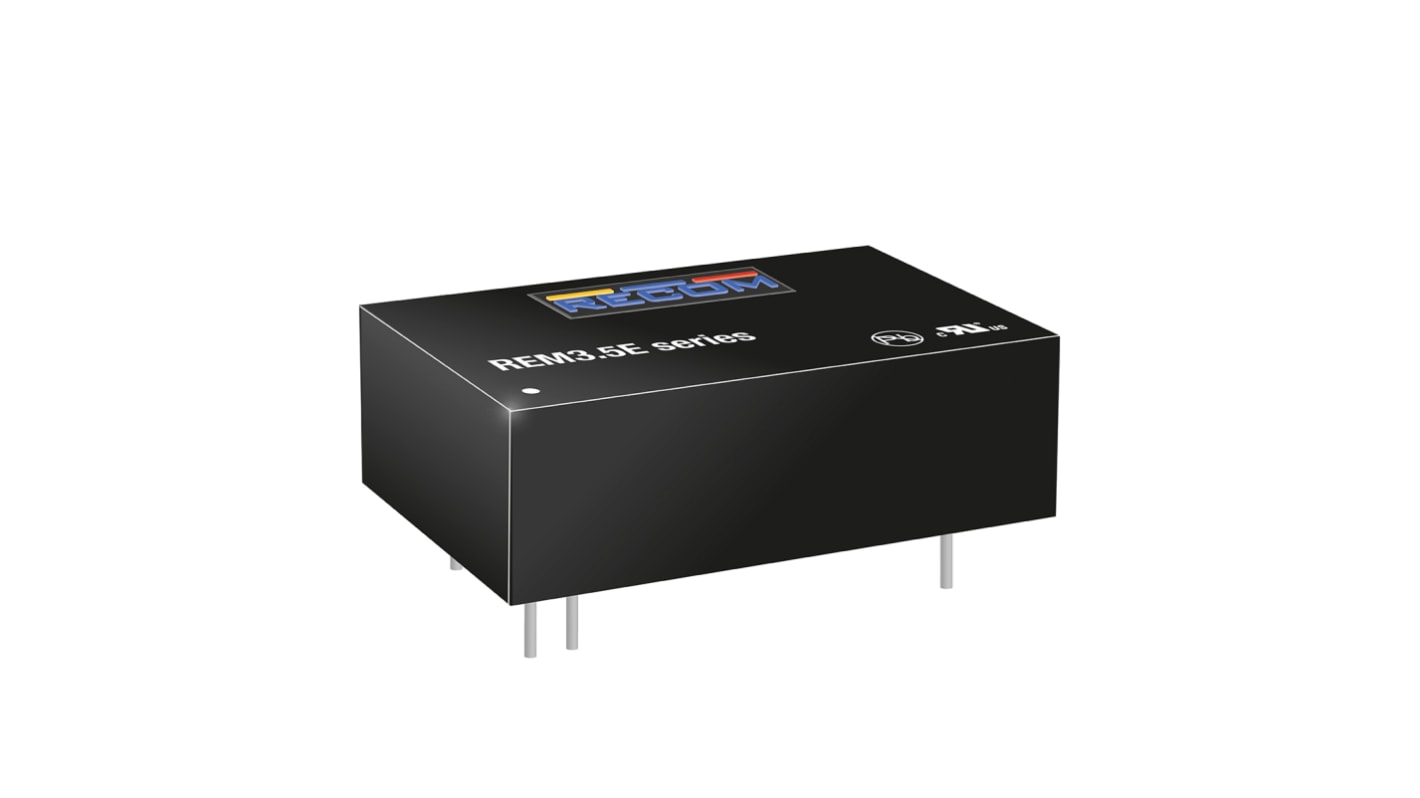 Recom REM3.5E DC-DC Converter, 5V dc/ 700mA Output, 9 → 18 V dc Input, 3.5W, Through Hole, +85°C Max Temp -40°C