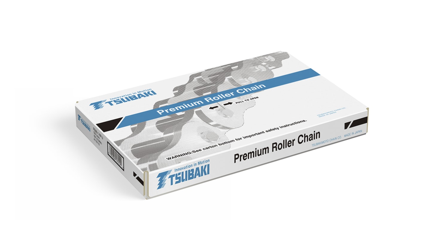 Chaîne à rouleaux Simple en Acier carbone Tsubaki 80-1, pas 25.4mm, longueur 3.05m