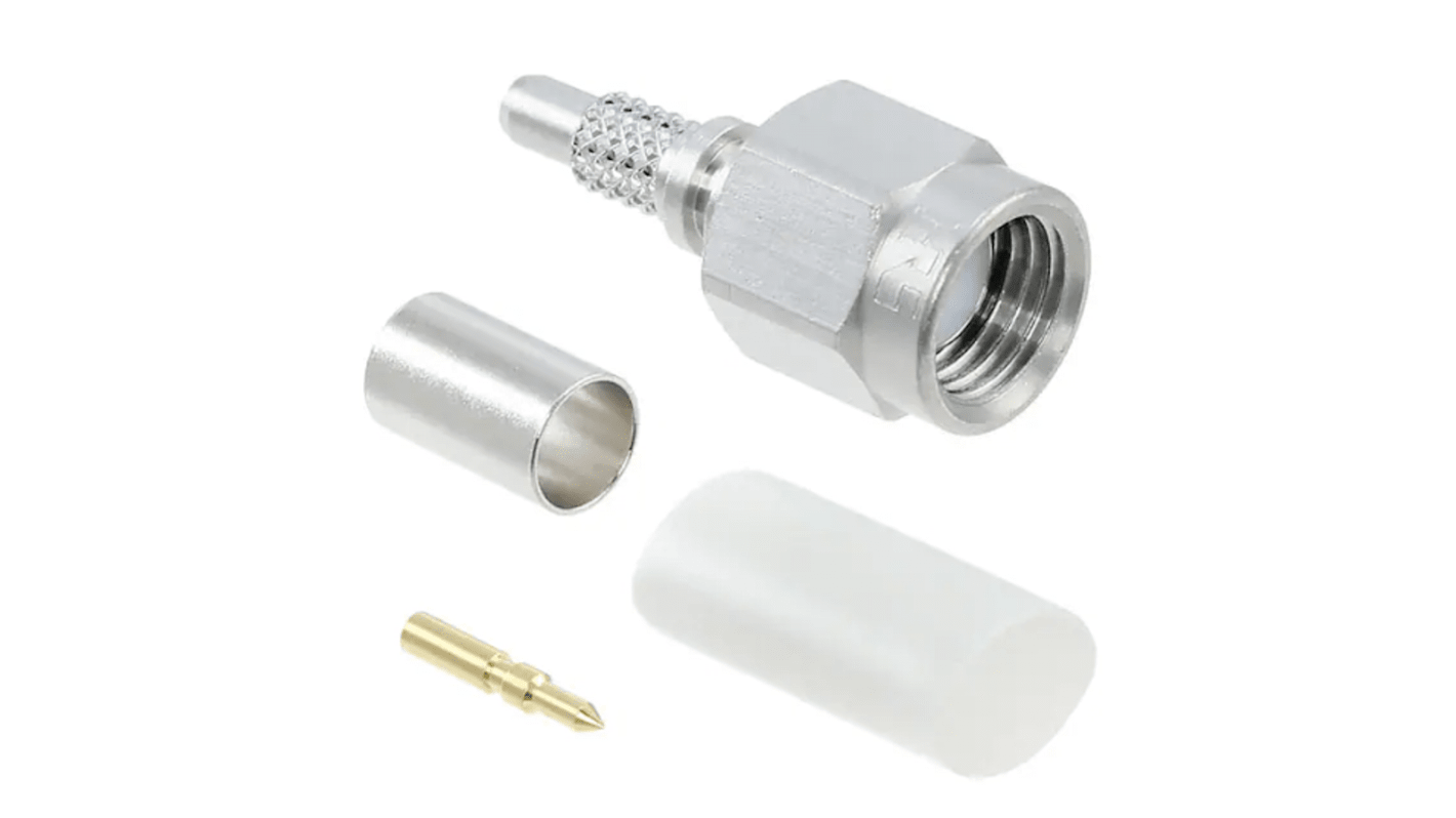 Hirose HRM Series, Plug SMB Connector, 50Ω, Solder Termination, Straight Body