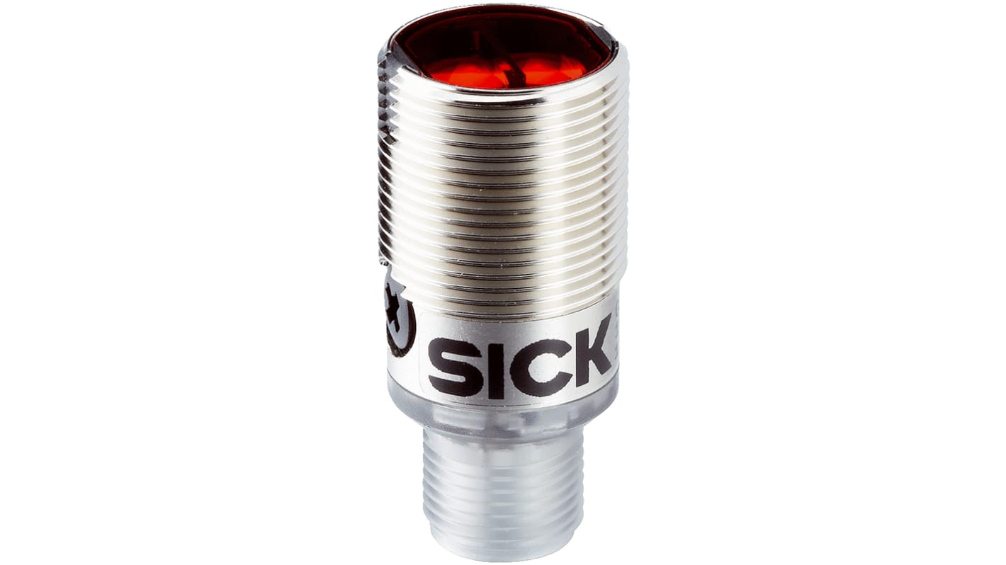 Sensore fotoelettrico Cilindrico Sick, a diffusione, rilevamento 5 mm → 100 mm, uscita PNP