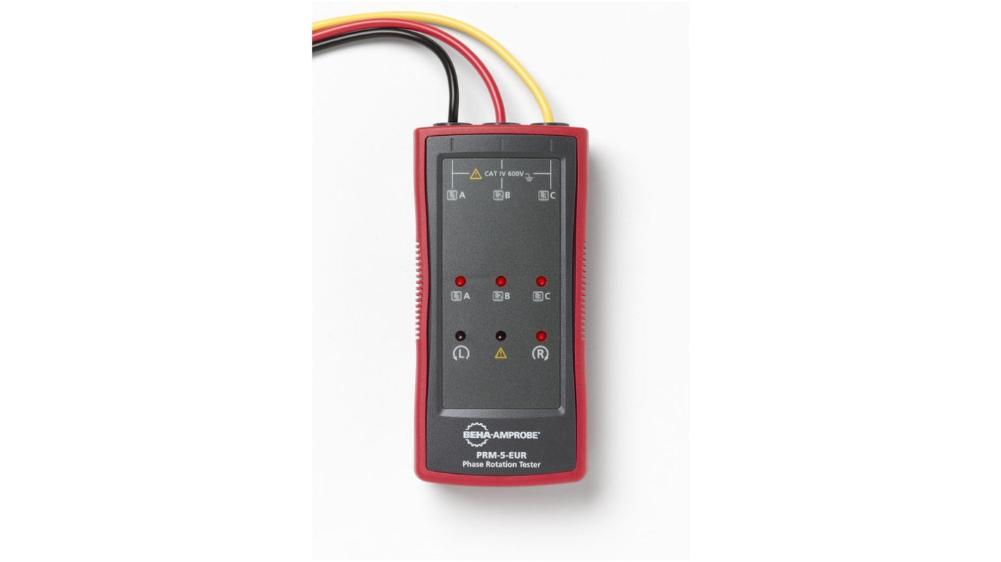 Tester di rotazione di fase Beha-Amprobe PRM-5-EUR, LED, CAT IV 600V, 400Hz max, Cert. ISO