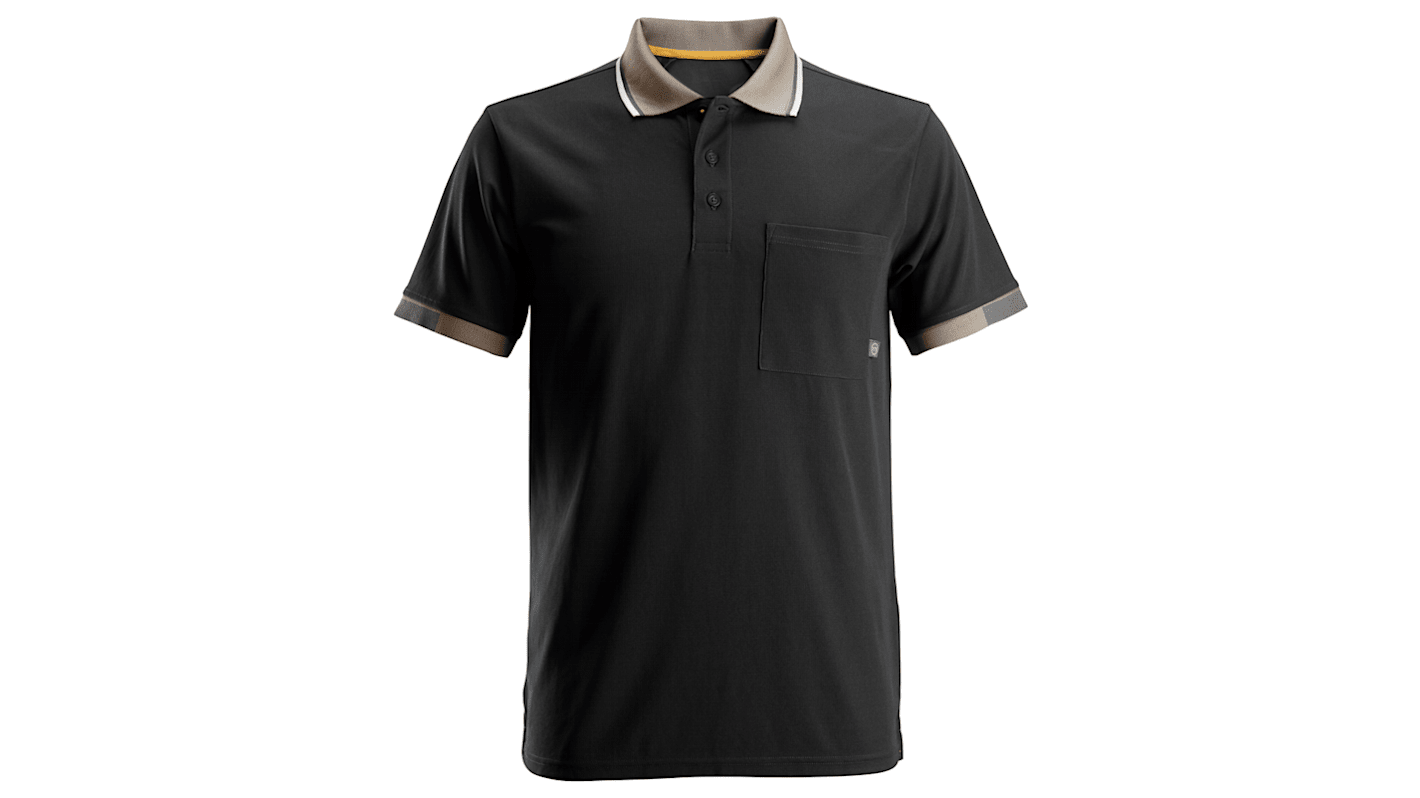 Snickers Black Polyester Short Sleeve T-Shirt, UK- S