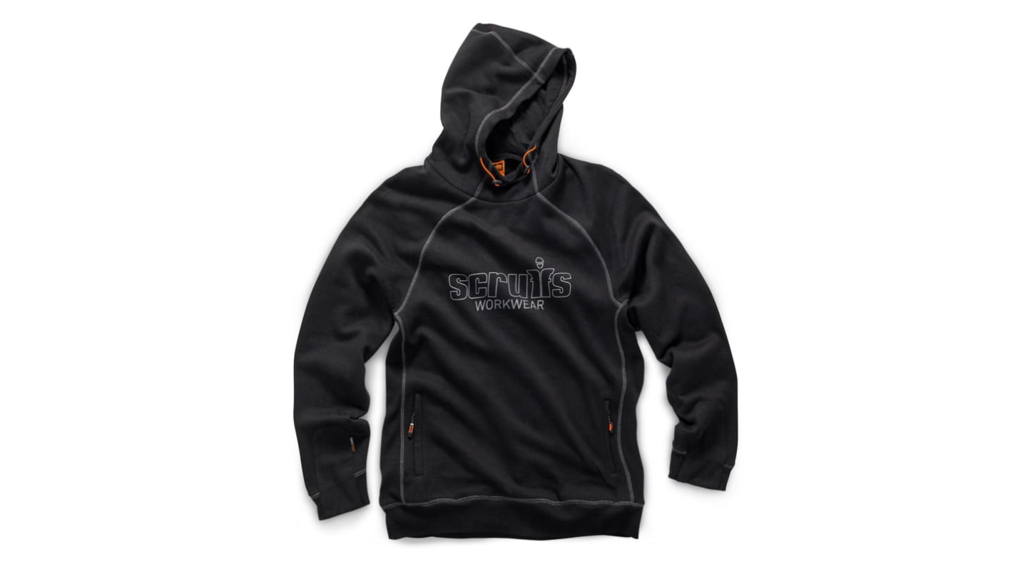 Scruffs Trade Black Polyester, Cotton Men's Work Hoodie M