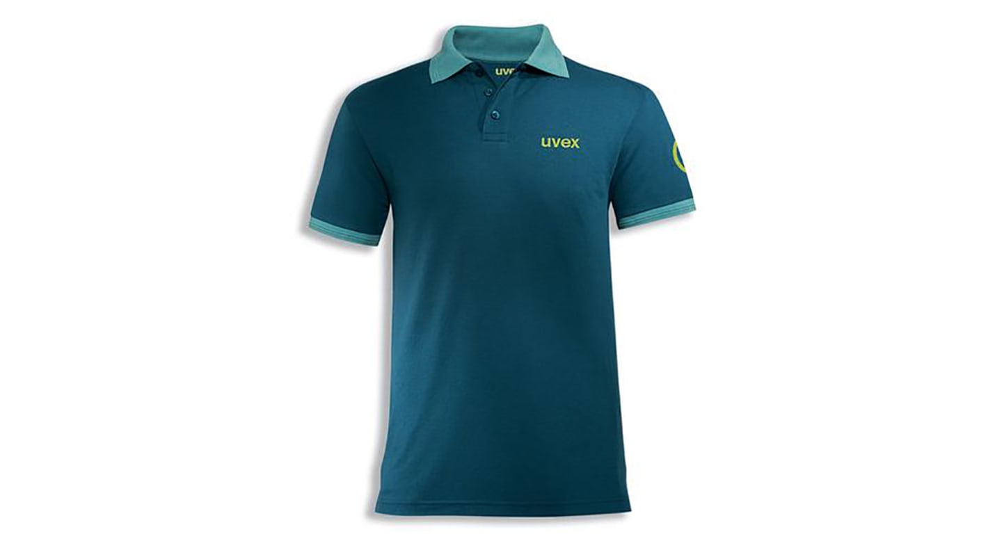 Uvex Collection 26 Petrol blue Polyester, Tencel Polo Shirt, UK- S, EUR- S