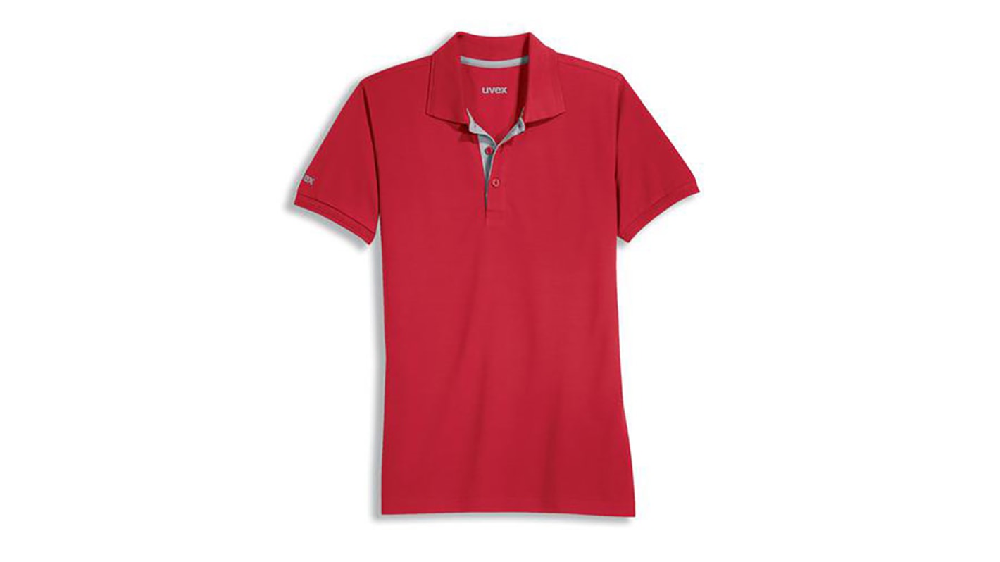 Uvex 8916 Kurzarm Polohemd, Polyester, Tencel Rot, Größe L