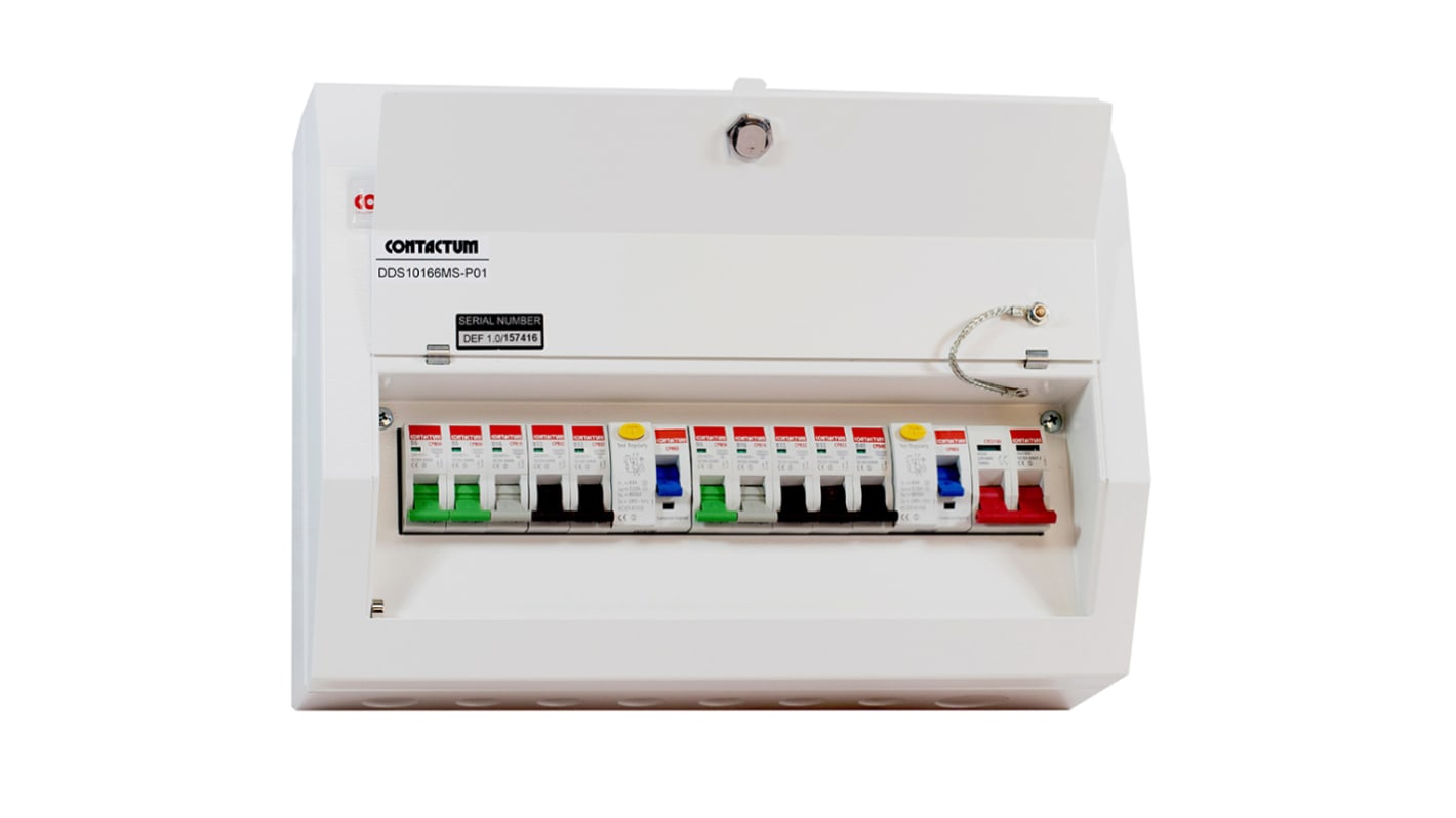 Contactum 10 Way Steel Consumer Unit, 100A Defender