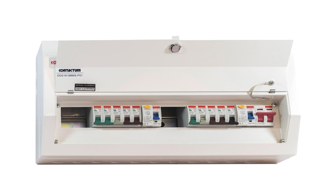 Contactum 16 Way Steel Consumer Unit, 100A Defender