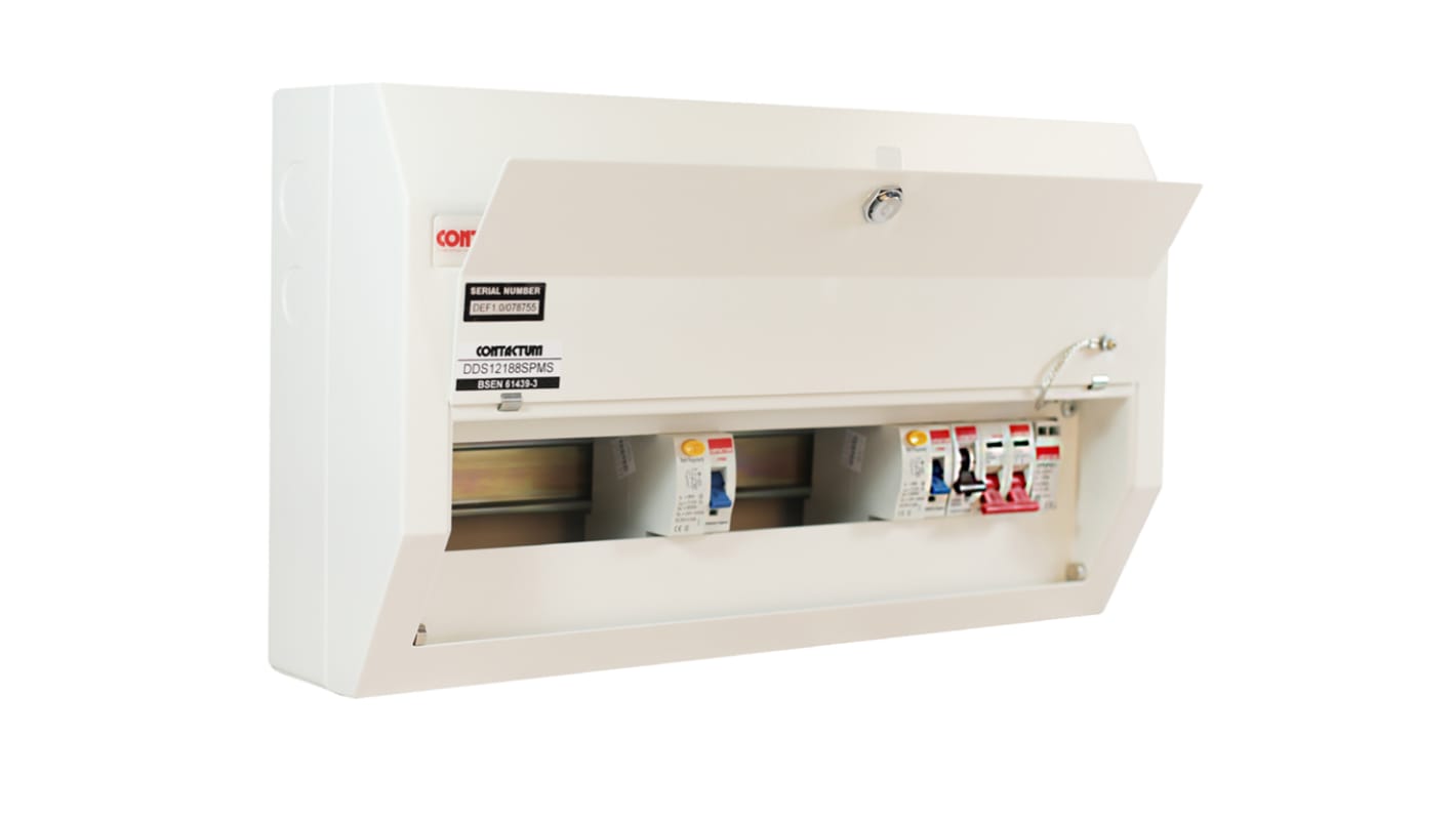 Contactum 12 Way Steel Consumer Unit, 100A Defender