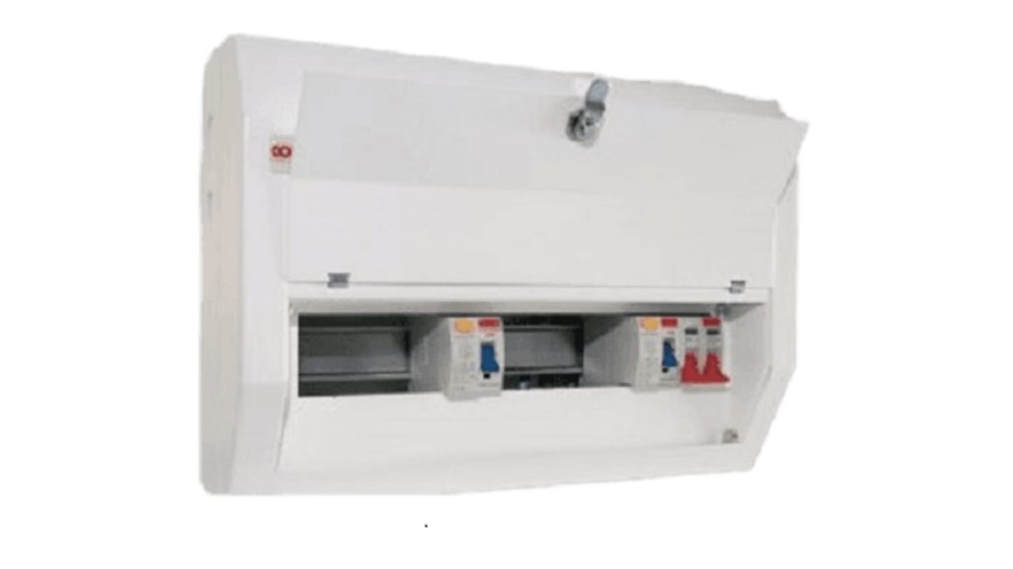 Contactum 8 Way Steel Consumer Unit, 100A Defender