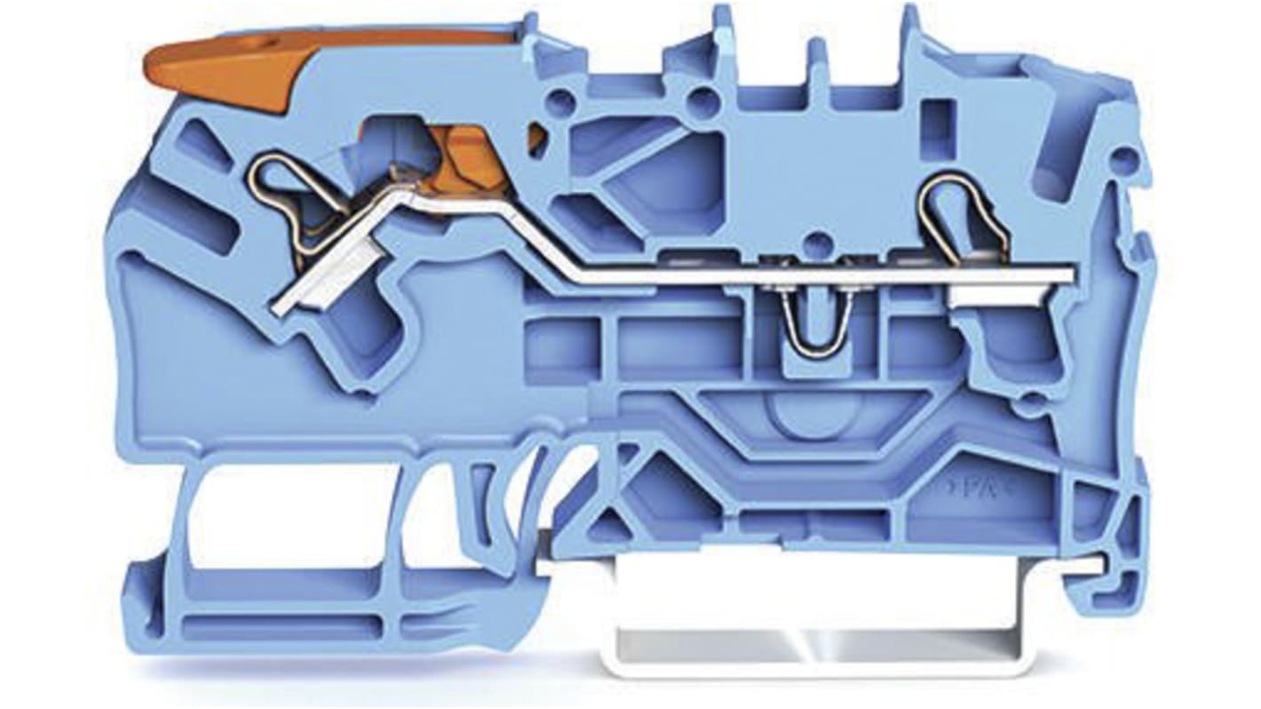 Bloc de jonction de traversée Wago TOPJOB S, 2102, 2.5mm², Borne à cage enfichable, Bleu