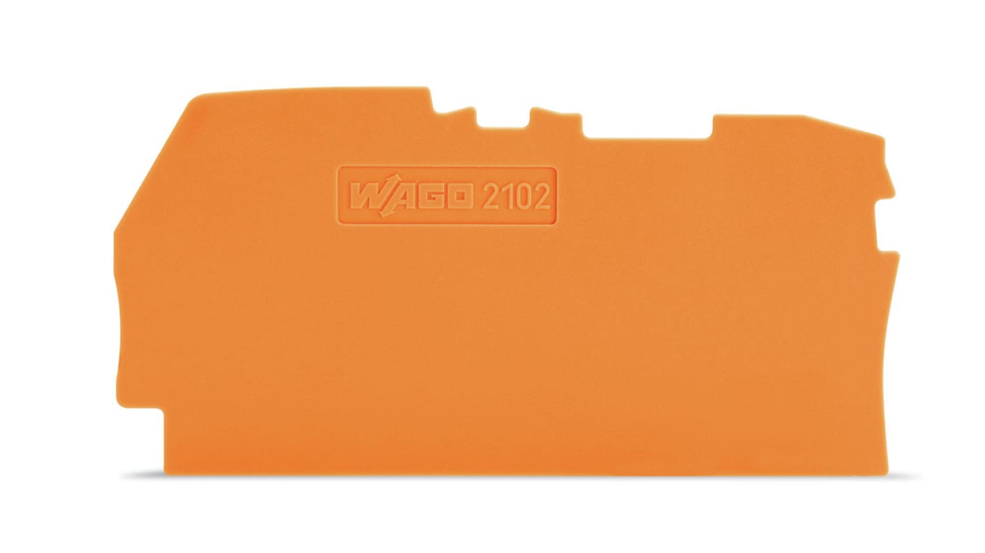 Wago TOPJOB S, 2102 Series End and Intermediate Plate for Use with 2102 Series Terminal Blocks, IECEx