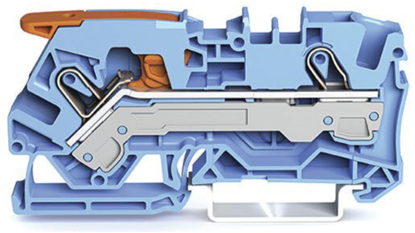 Wago TOPJOB S, 2106 Reihenklemme Einfach Blau, 6mm², 800 V / 41A, Steckanschluss