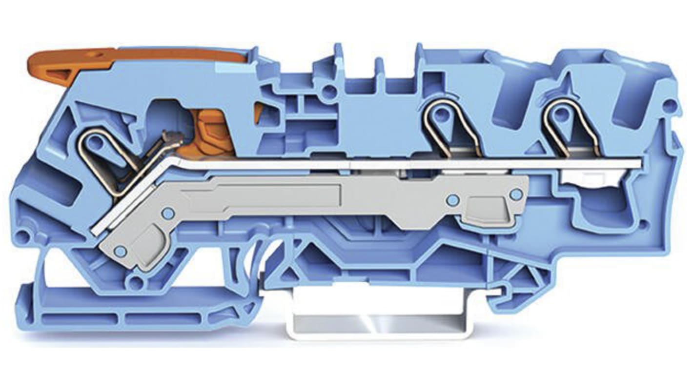 Bloc de jonction de traversée Wago TOPJOB S, 2106, 6mm², Borne à cage enfichable, Bleu