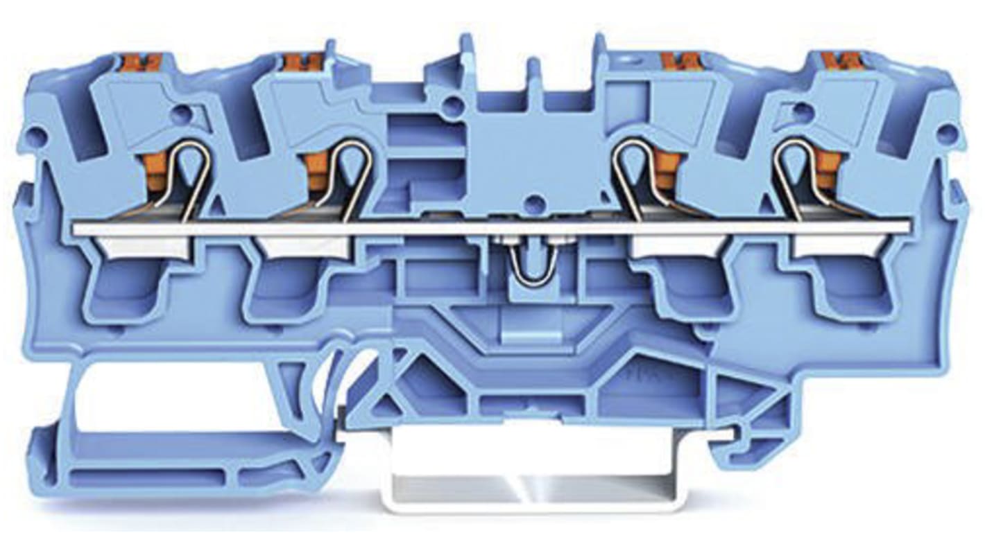 Bloc de jonction de traversée Wago TOPJOB S, 2204, 4mm², Borne à cage enfichable, Bleu