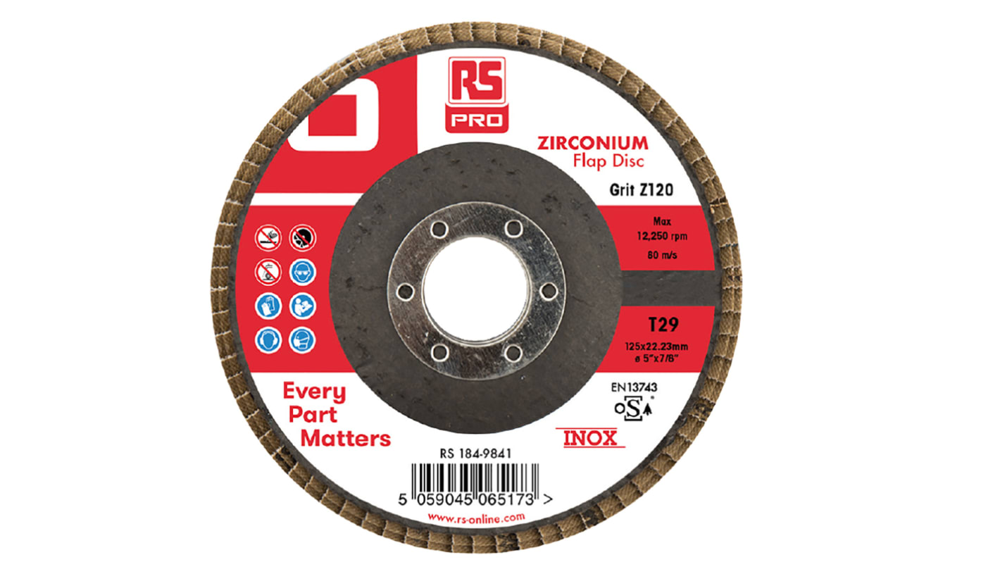 Disque abrasif RS PRO, P120, Ø 125mm