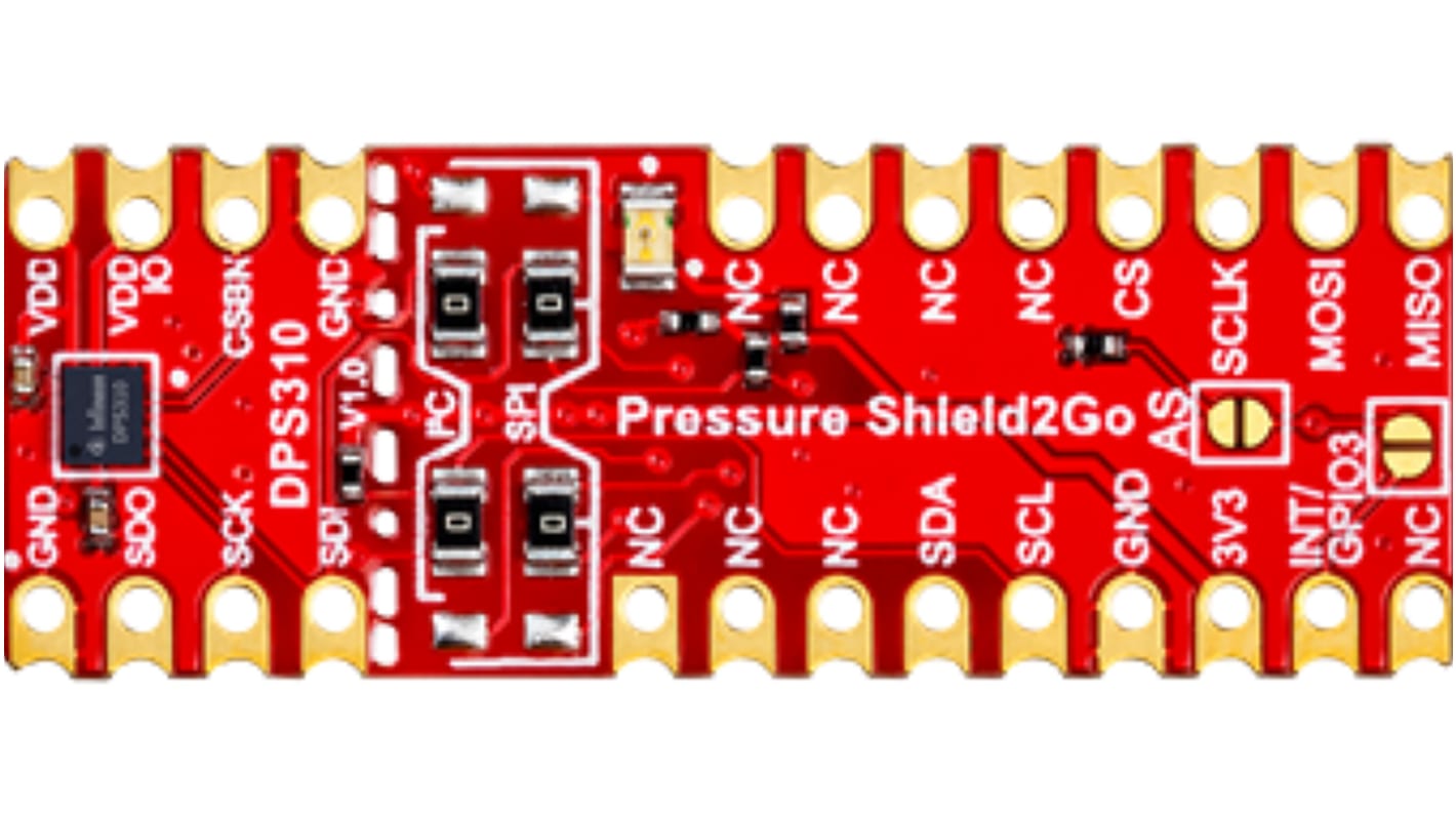 Scheda di valutazione Shield2Go DPS310 Infineon, con Sensore di pressione barometrica