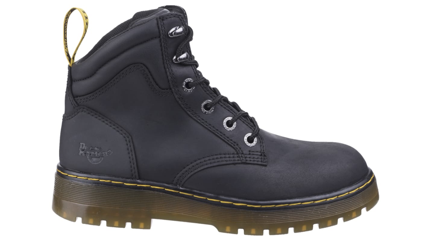 Dr Martens Brace EN20345 SB, Sicherheitsstiefel Schwarz, mit Stahl-Schutzkappe, Größe 45 / UK 10