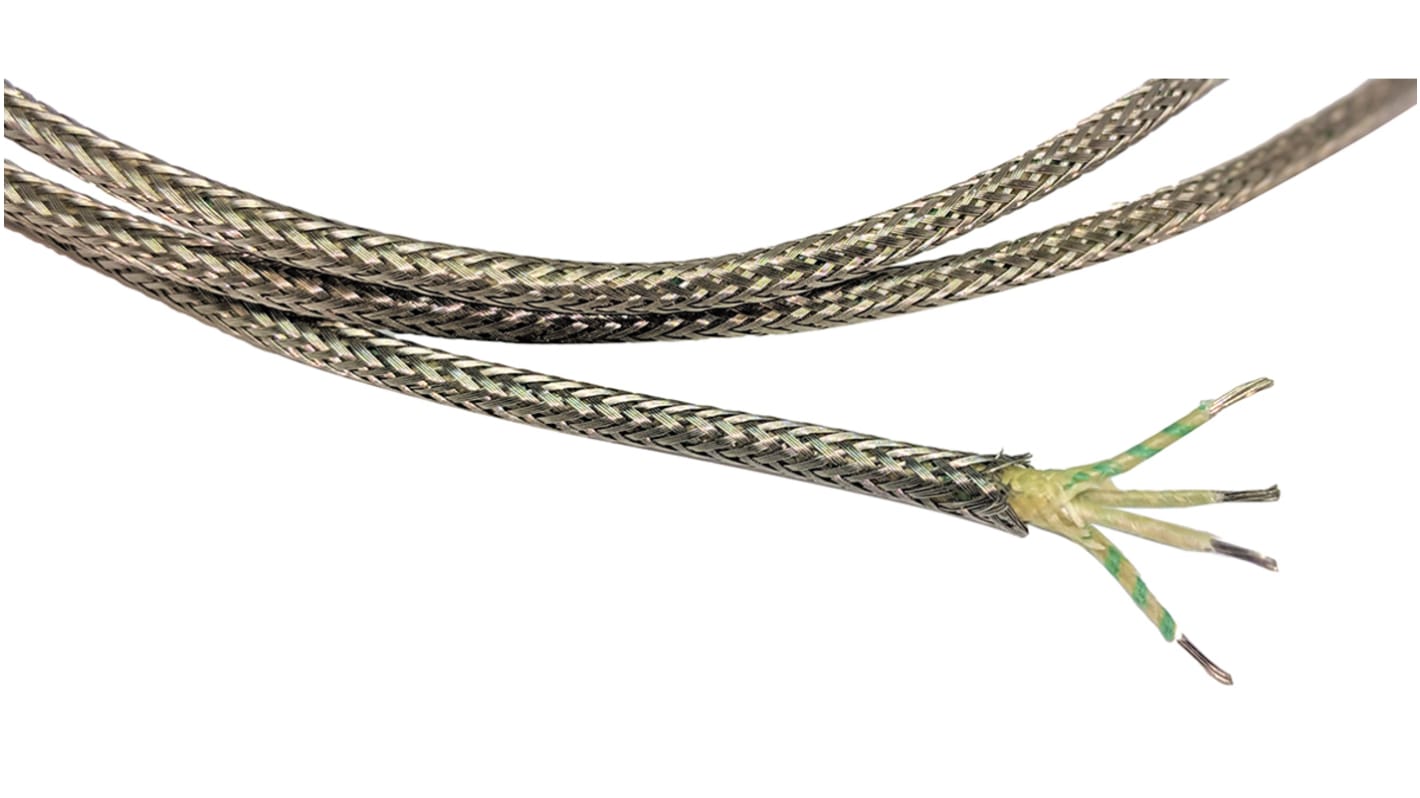 RS PRO Type K Thermocouple Cable/Wire, 25m, Unscreened, Glass Fibre Insulation, +350°C Max, 7/0.2mm