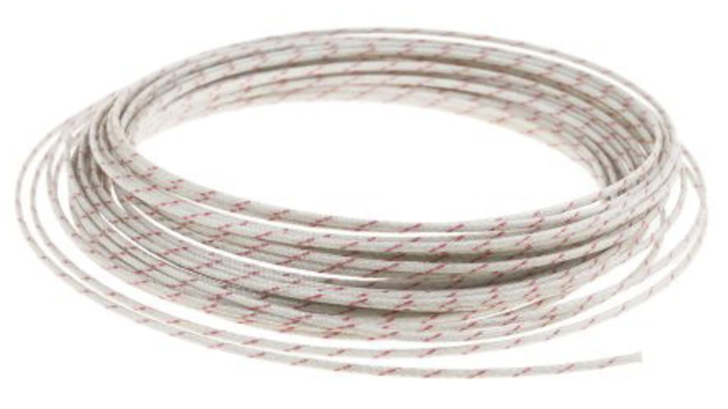 RS PRO Type K Thermocouple Wire, 5m, Glass Fibre Insulation, +350°C Max, 1/0.315mm