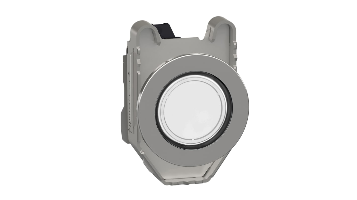 Schneider Electric, XB4, Flush Mount White Universal LED Pilot Light, 30mm Cutout, Round, 19.2 → 30 V dc, 21.6