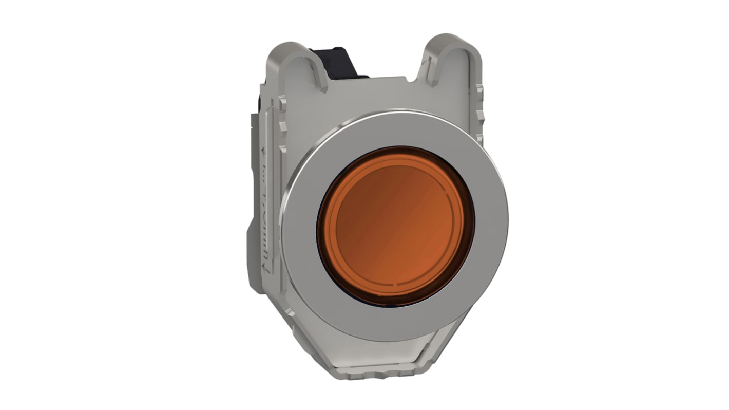 Schneider Electric, XB4, Flush Mount Orange Universal LED Pilot Light, 30mm Cutout, Round, 19.2 → 30 V dc, 21.6