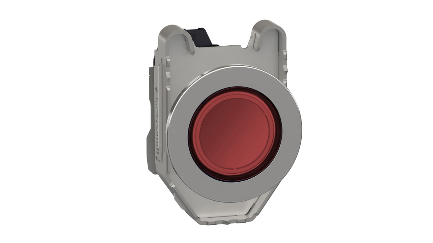 Schneider Electric, XB4, Flush Mount Red Universal LED Pilot Light, 30mm Cutout, Round, 195 → 264V ac