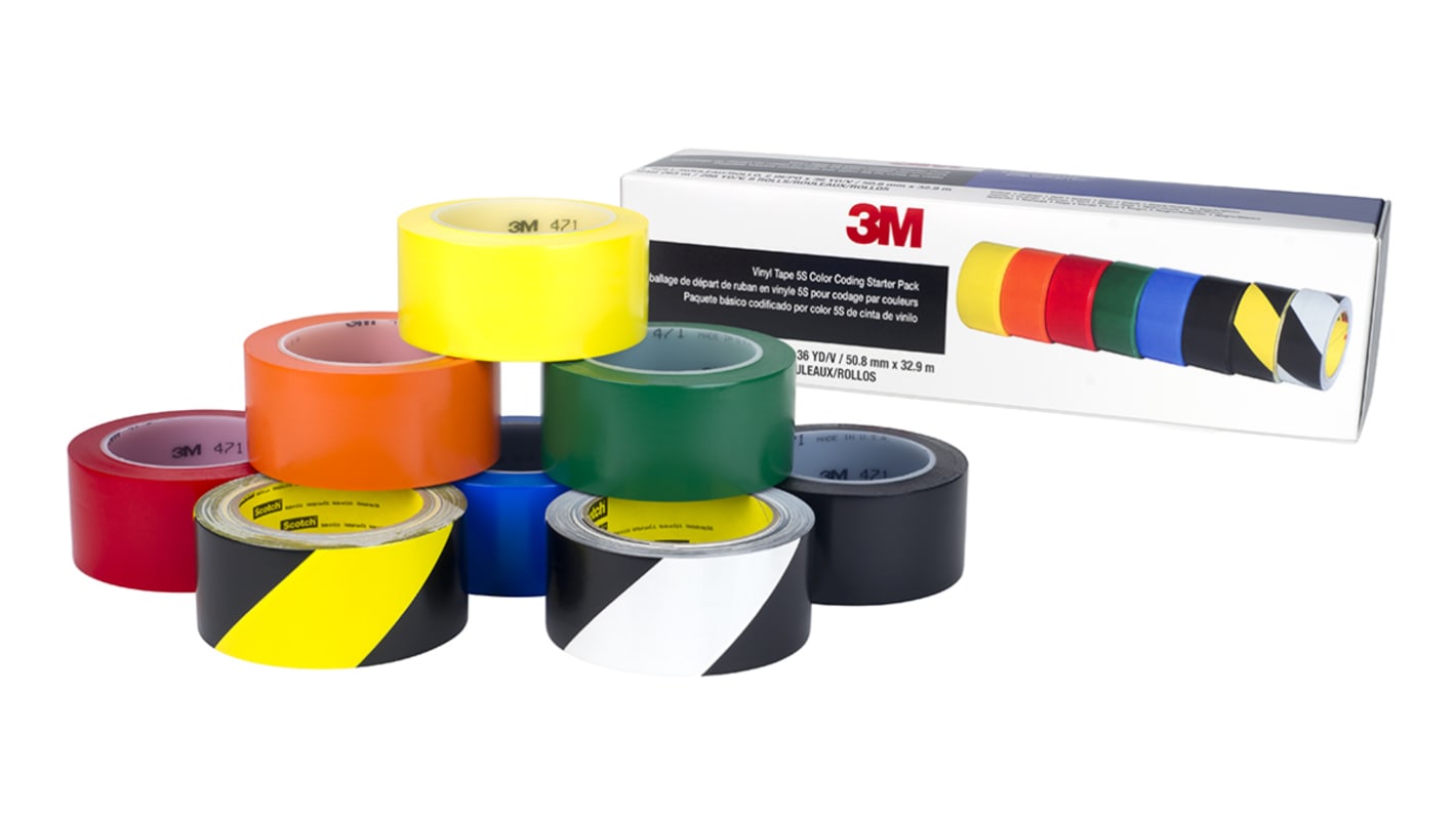 5S Starter pack 3M Scotch 5S Vinyl 33m Lane Marking Tape, 0.14mm