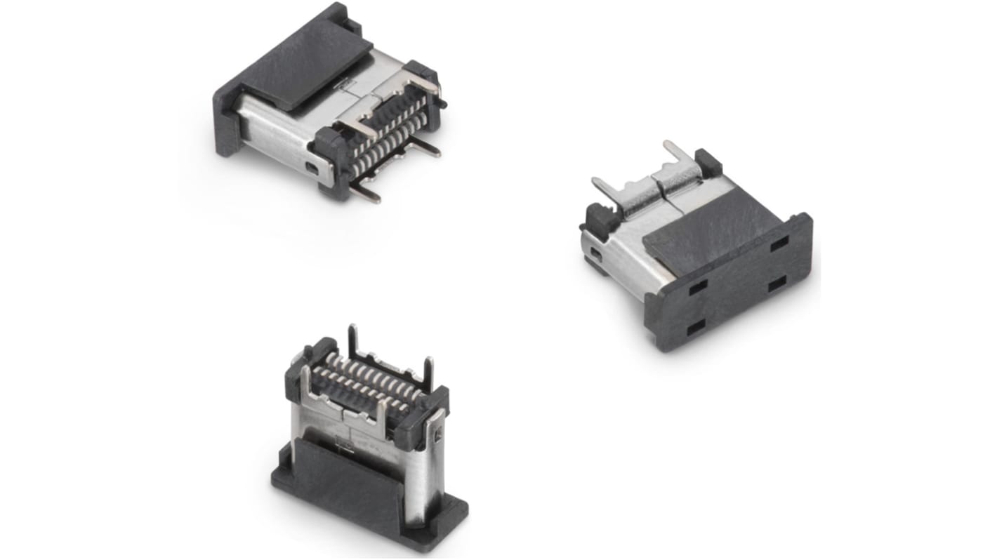 Wurth Elektronik Straight, SMT, Socket Type C 3.1 USB Connector