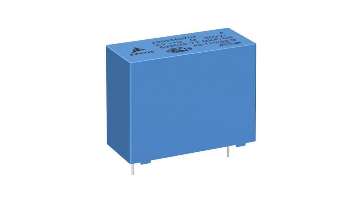 EPCOS B32032 Polypropylene Film Capacitor, 350V ac, ±10%, 56nF, Through Hole