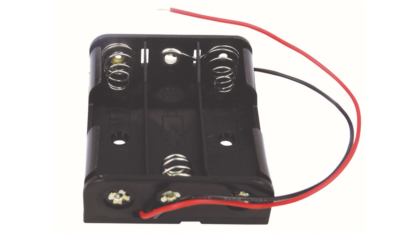 RS PRO Batteriehalter mit Drahtanschluss für 3 x AA Batterien