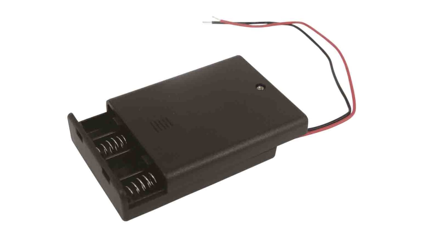 RS PRO Batteriehalter mit Drahtanschluss für 4 x AAA Batterien
