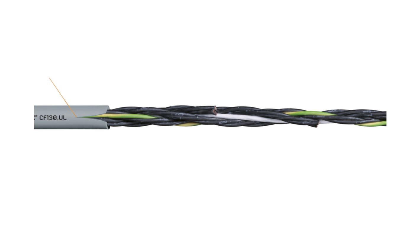 Igus chainflex CF130.UL Control Cable, 2 Cores, 0.34 mm², Unscreened, 50m, Grey PVC Sheath, 22 AWG