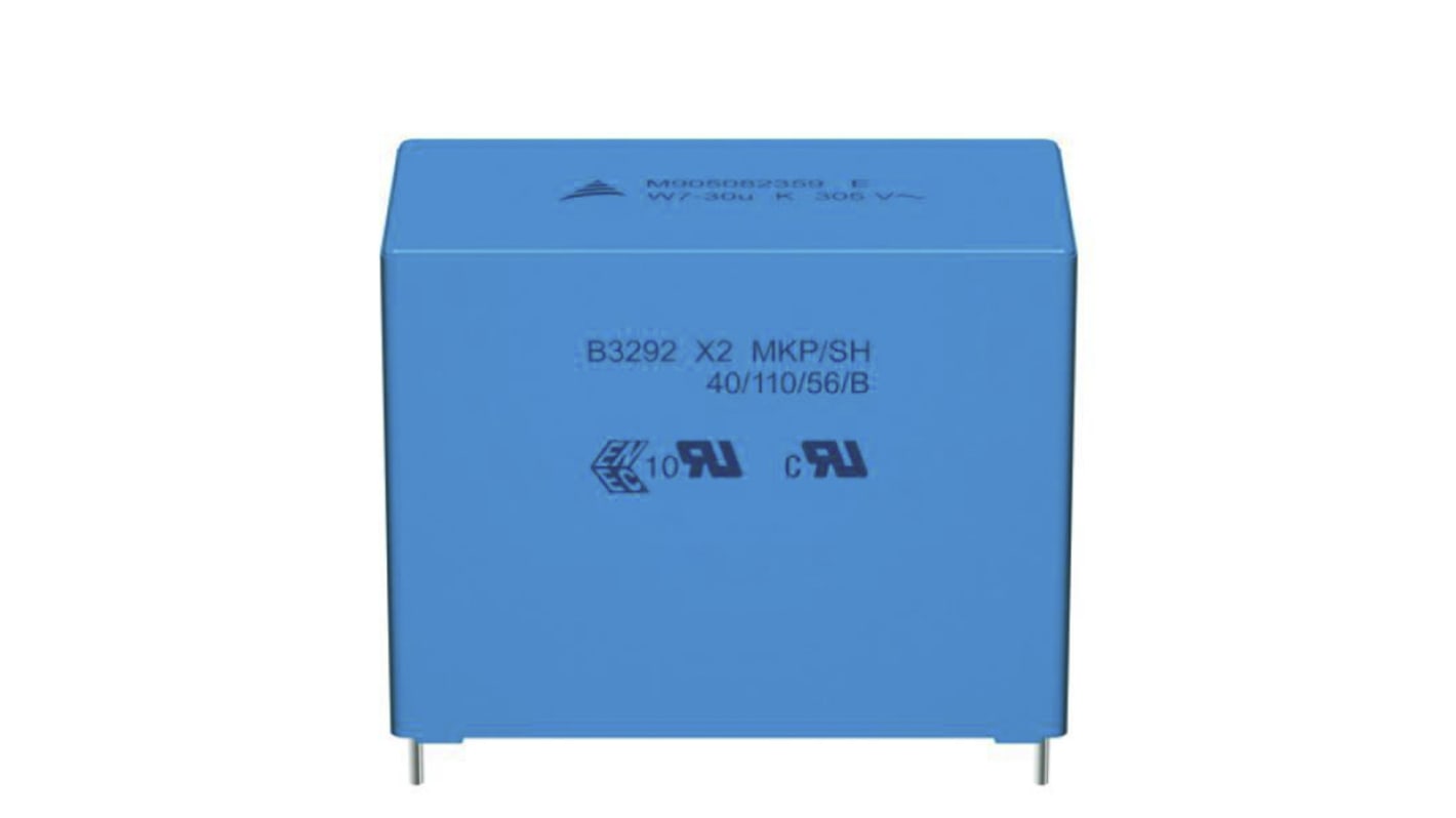 Condensador de película EPCOS AEC-Q200D, 20μF, ±10%, 350V ac, Montaje en orificio pasante