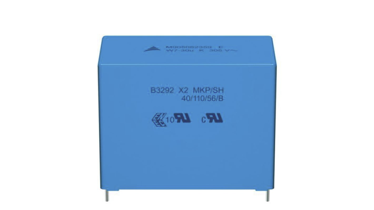 EPCOS B32928A4 Polypropylene Film Capacitor, 350V ac, ±10%, 20μF, Through Hole