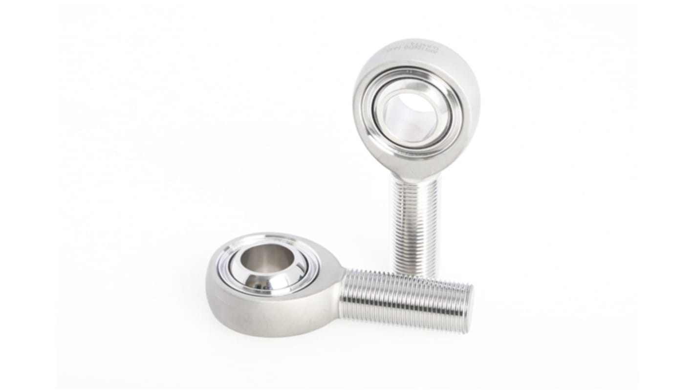 NMB 0.375-24 Male Stainless Steel Rod End, 9.52mm Bore, Male Connection Gender