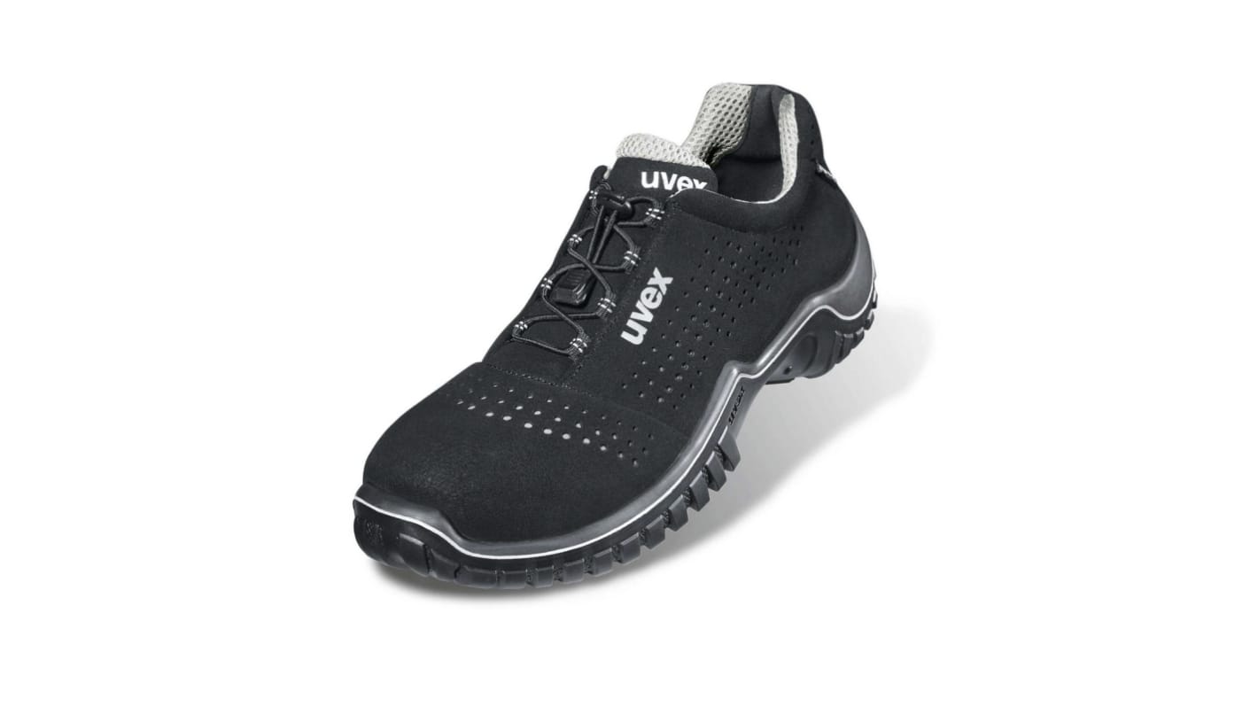 Uvex Unisex Sicherheitshalbschuhe Schwarz, Grau, mit Zehen-Schutzkappe EN 20345 S1, Größe 47, ESD-sicher